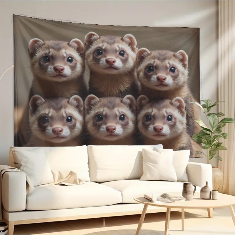 Home Decor Design Ideas - Гобелен с милой группой хорьков для