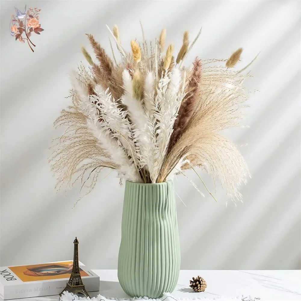 Pampas Grass Decor - 88 шт. натуральных пушистых сушеных цветов
