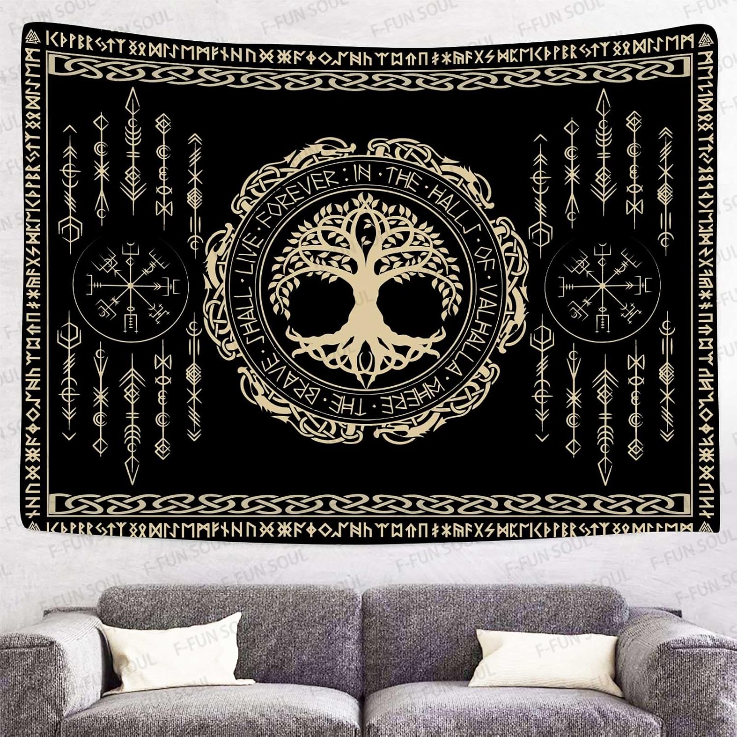 Aesthetic Tapestry - Гобелен в стиле скандинавской мифологии, инди-бохо,