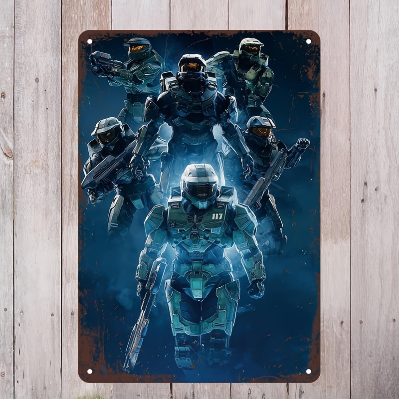 Home Decor Game - Металлическая настенная табличка в стиле Halo,