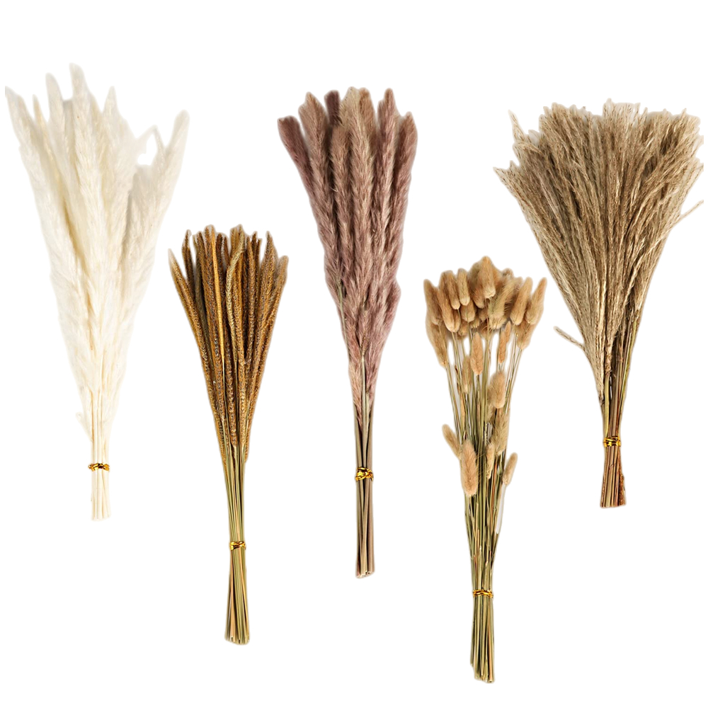 Pampas Grass Decor - Осенний винтажный букет из смешанных сухоцветов,