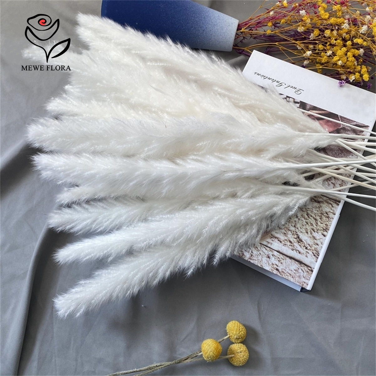 Pampas Grass Decor - 18 стеблей натуральных сухих цветов: пушистая