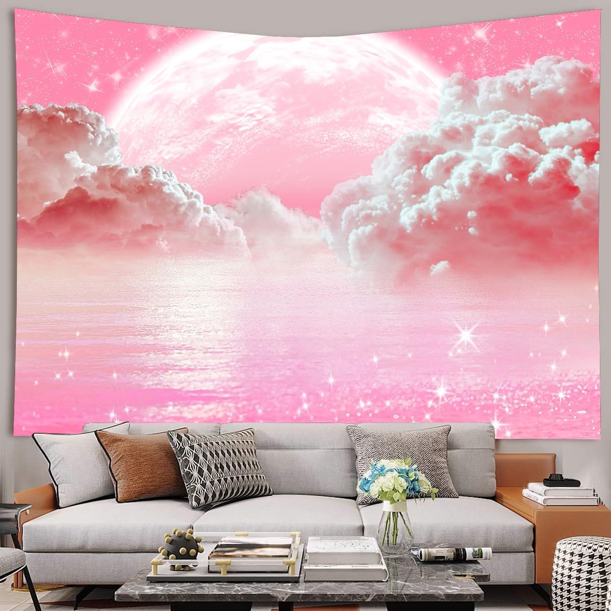 Гобелен с розовыми облаками, н – обзор и цена Aesthetic Tapestry