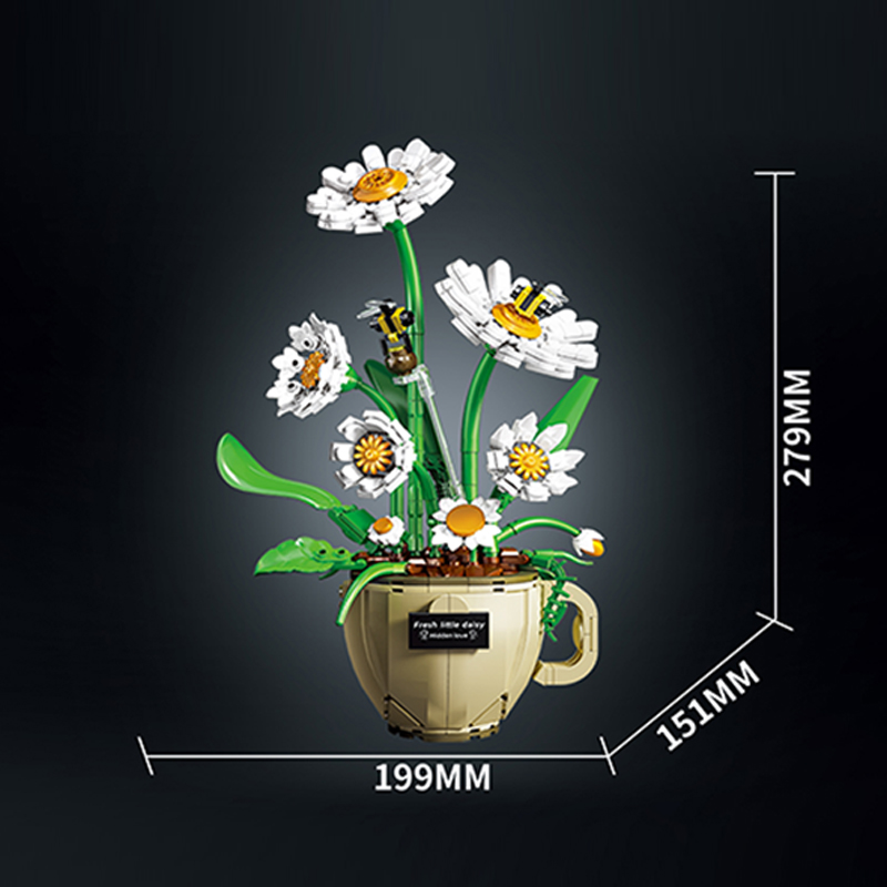 Конструктор MOC: Цветы в чашка – обзор и цена Home Decor Daisy
