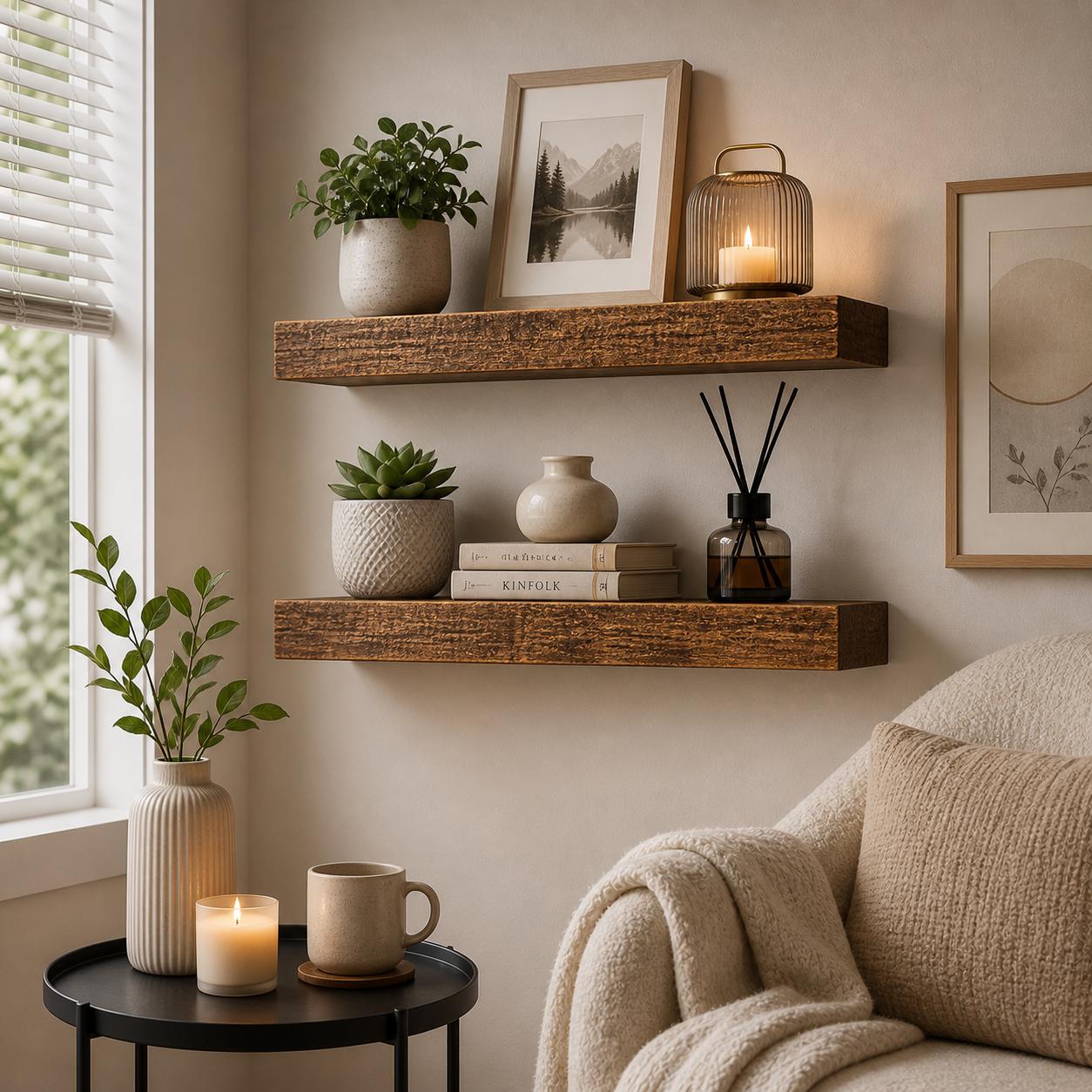 2 шт. деревянных настенных пол – обзор и цена Floating Shelves