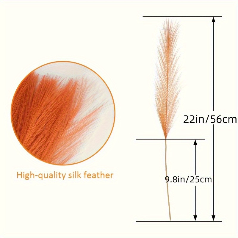 10 шт. Ярко-оранжевая искусств – обзор и цена Pampas Grass Decor