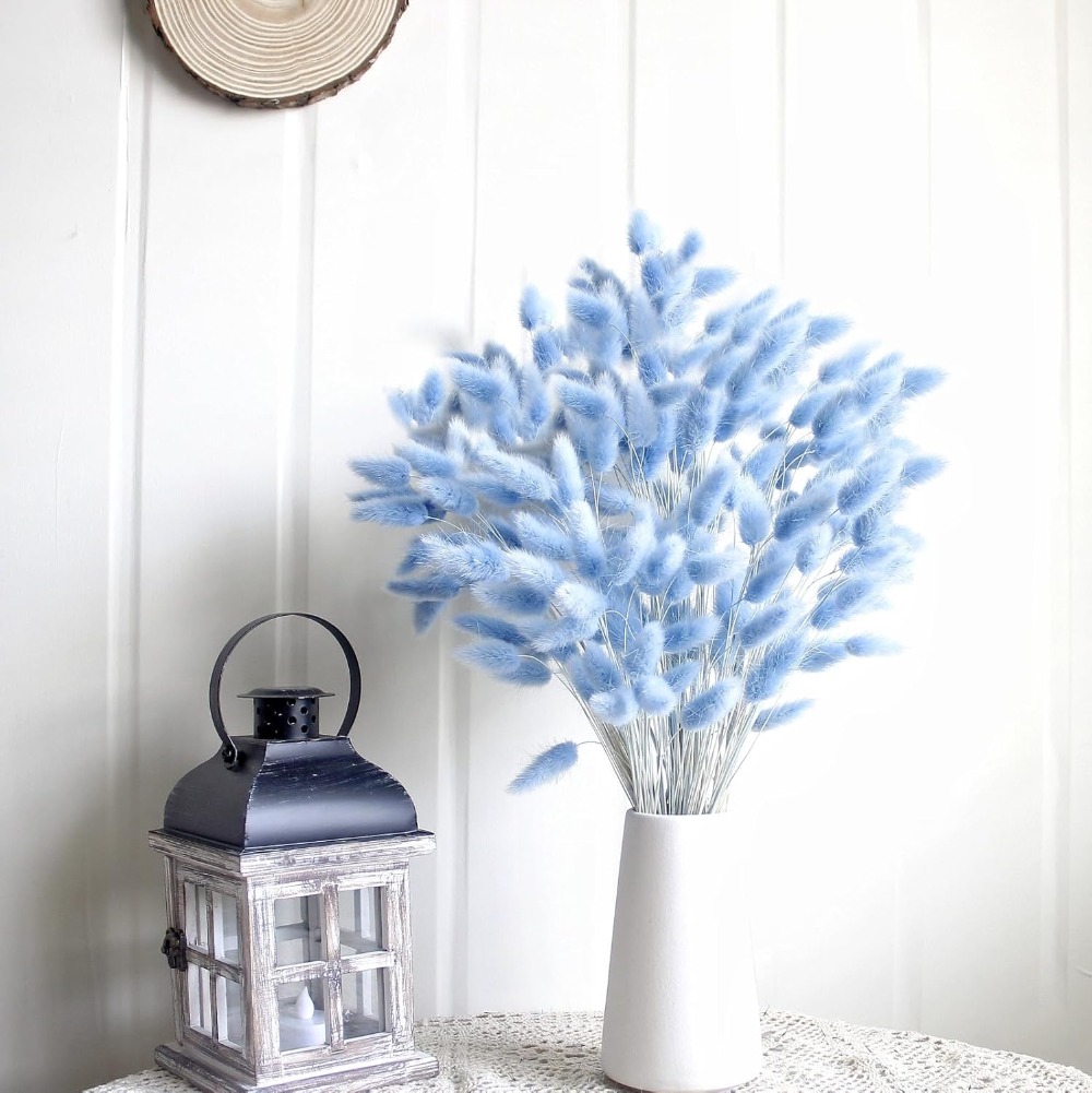 100 шт. синий хвост зайца трав – обзор и цена Pampas Grass Decor